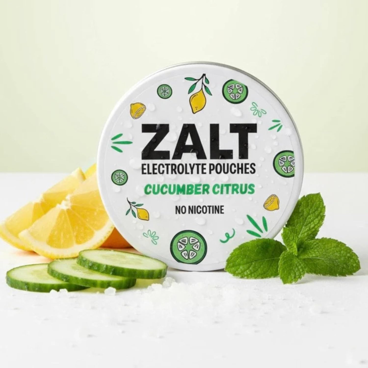 ZALT Electrolyte Pouches, Zero Caffeine Hydration Pouch, Electrolytes with Vitamin C, B6, B12, Sodium, Potassium & Magnesium, Pocket Size for Travel & Gym, Cucumber Citrus Flavor, 5 Cans