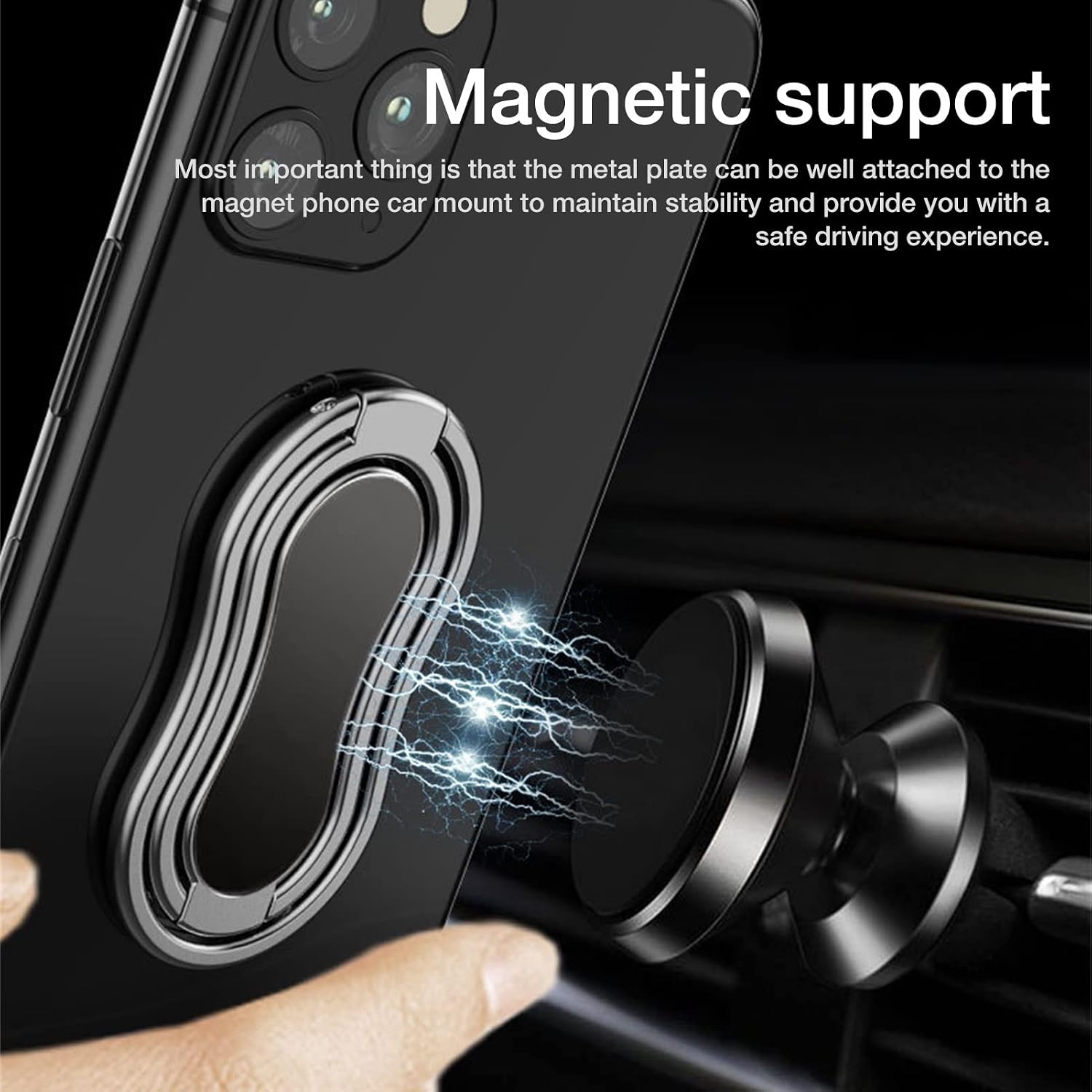 Phone Holder Foldable Finger Kickstand Desktop 360 Degree Folding for Magnetic Absorption Grip Stand image 3