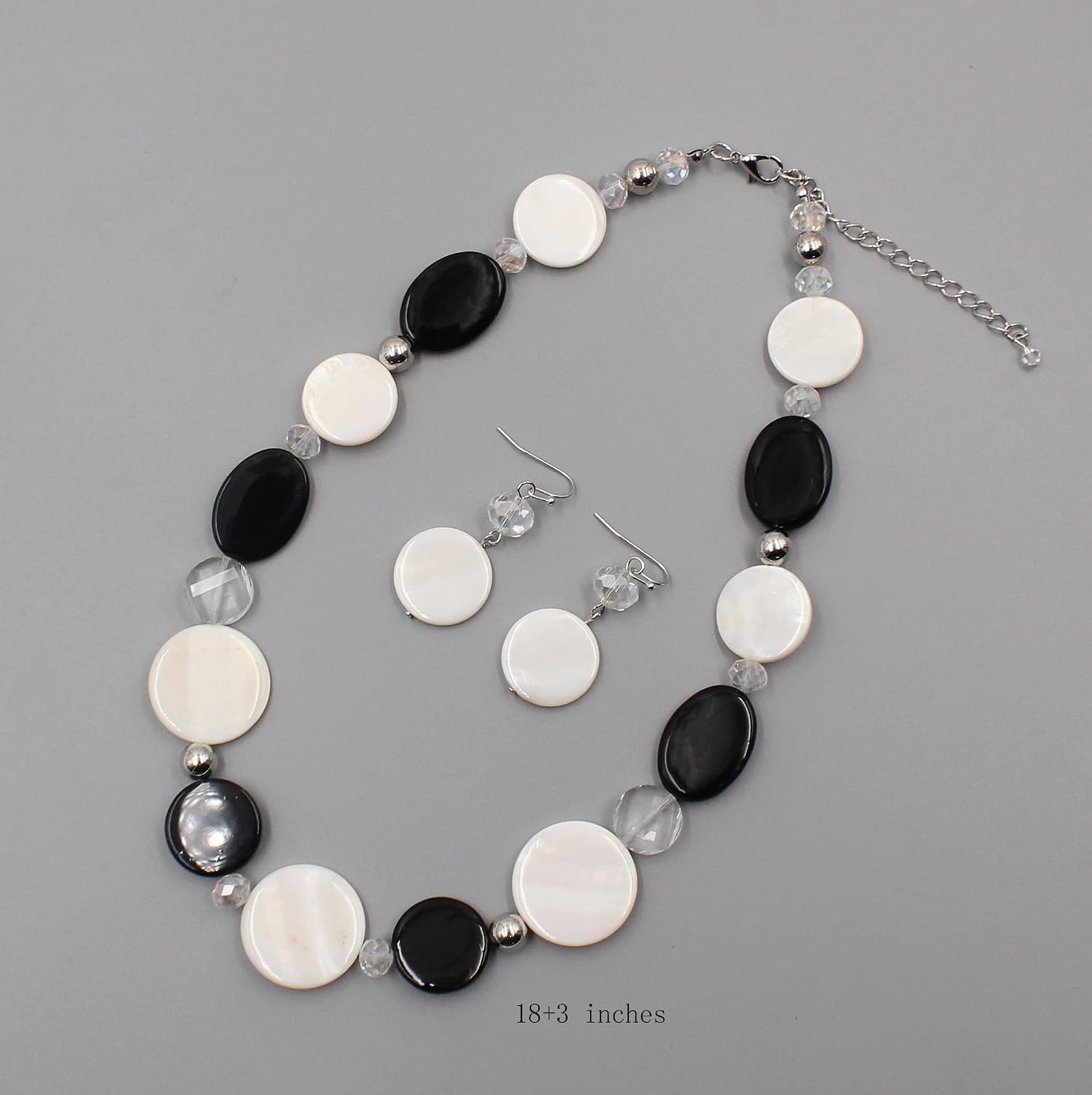 Jules D.Chunky Beads Necklace Colorful Shell Necklace Fashion Statement Necklace Set for Women Gifts