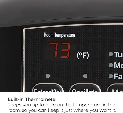 Miniatura 10 de IRIS USA WOOZOO - Calentador portátil oscilante de 1500 W con sensor de movimiento, ventilador de cerámica espacial para escritorio, calefacción