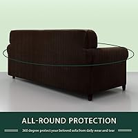 Vista 100 de CHUN YI - Funda elástica para sofá (7 piezas), funda para sofá de 3 plazas con tres respaldos y cojines separados con banda elástica, tela jacquard