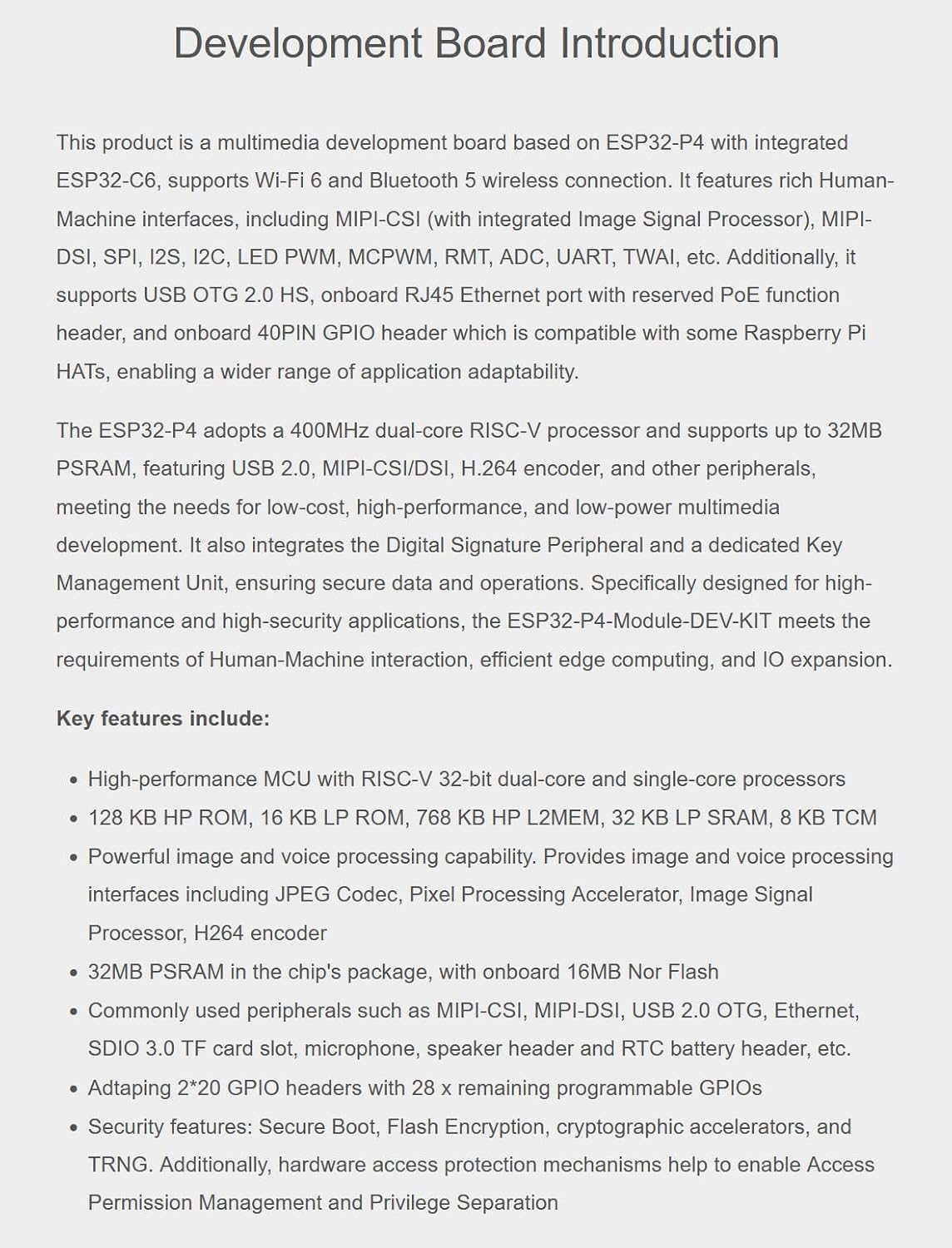 ESP32-P4-Module High-Performance Development Board, Based On ESP32-P4 and ESP32-C6, Supports Wi-Fi 6 and Bluetooth 5/BLE, with Speaker @XYGStudy (ESP32-P4-Module-DEV-KIT)