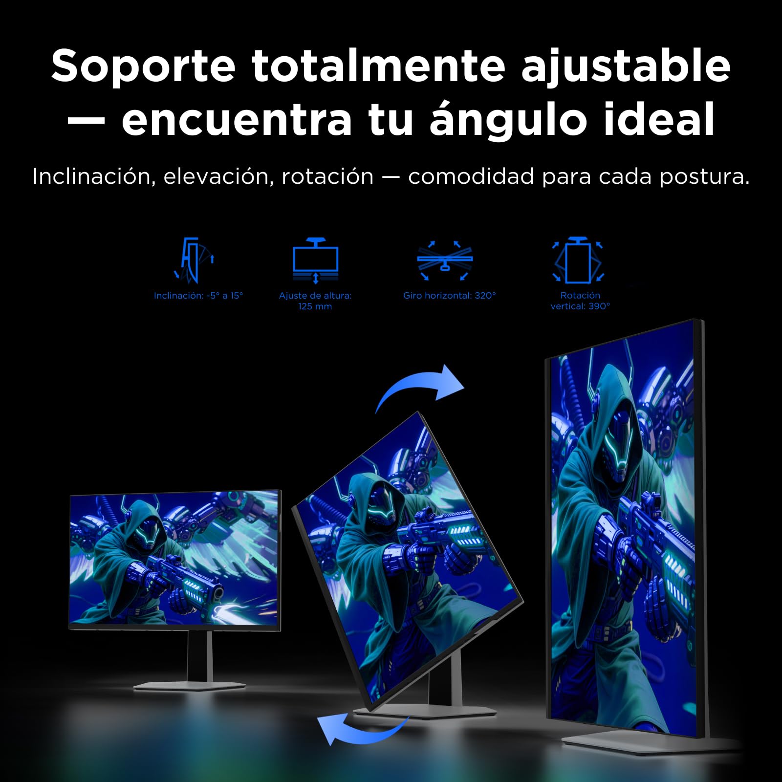 TCL 27G64 Monitor Gaming 27 Pulgadas QD-Mini LED, QHD 2560x1440, 180Hz, Panel Fast-HVA, 600 nits HDR, 1ms, AMD FreeSync Premium, G-Sync Compatible, 97% DCI-P3 — view 13