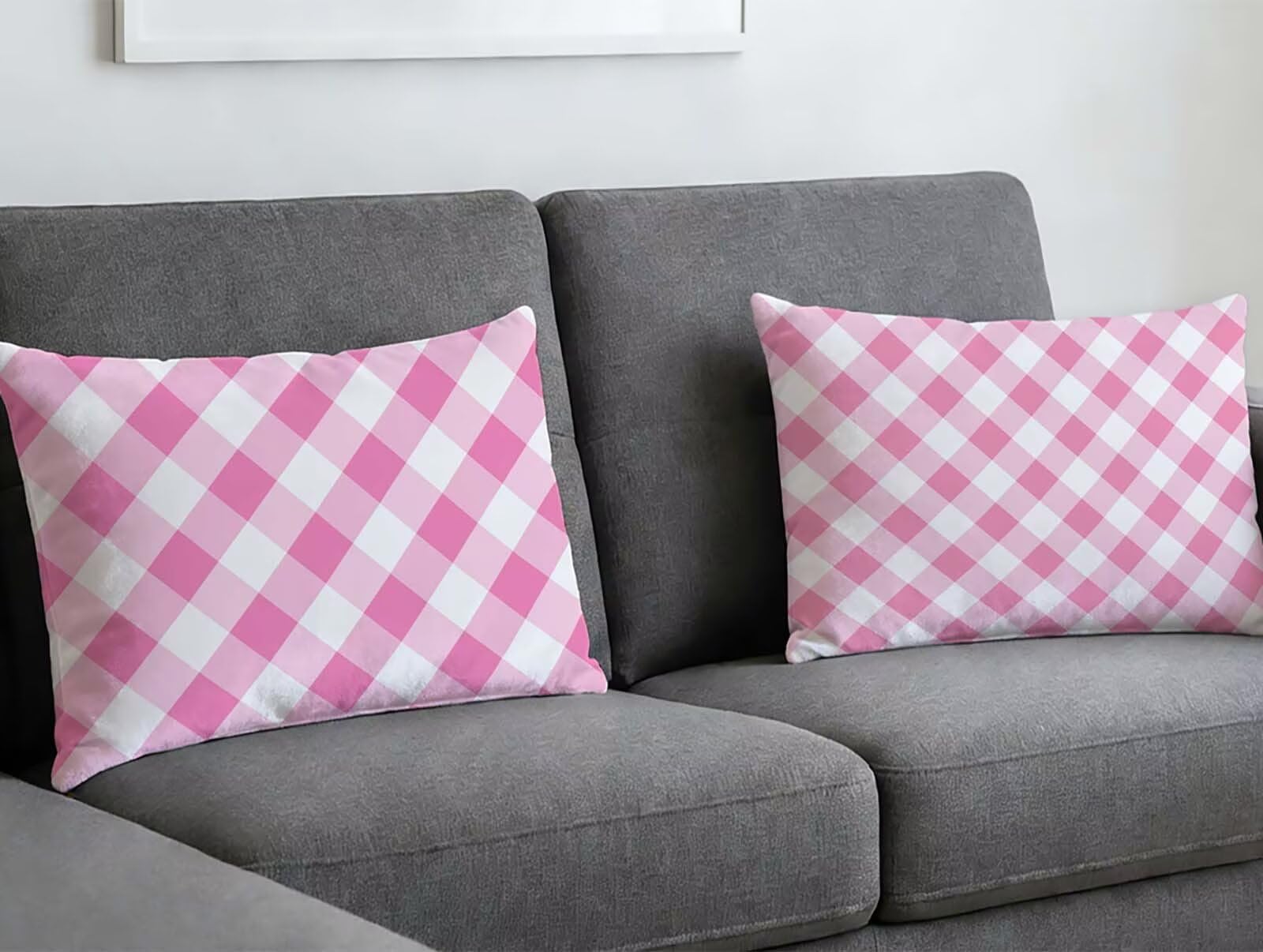 Coussin treillis rose 40x80 cm en velours pour sublimer votre canapé et votre chambre