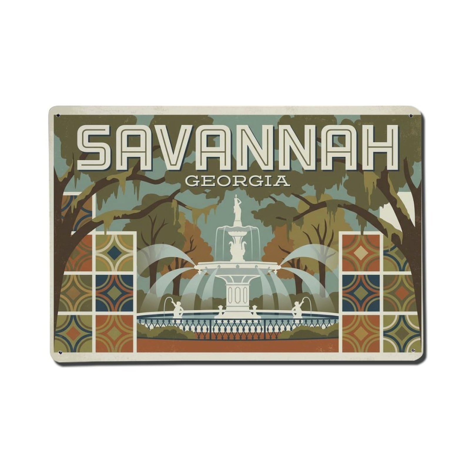 Cxhjca 8X12inch(20X30cm) Vintage Travel Usa Savannah Metal Tin Sign