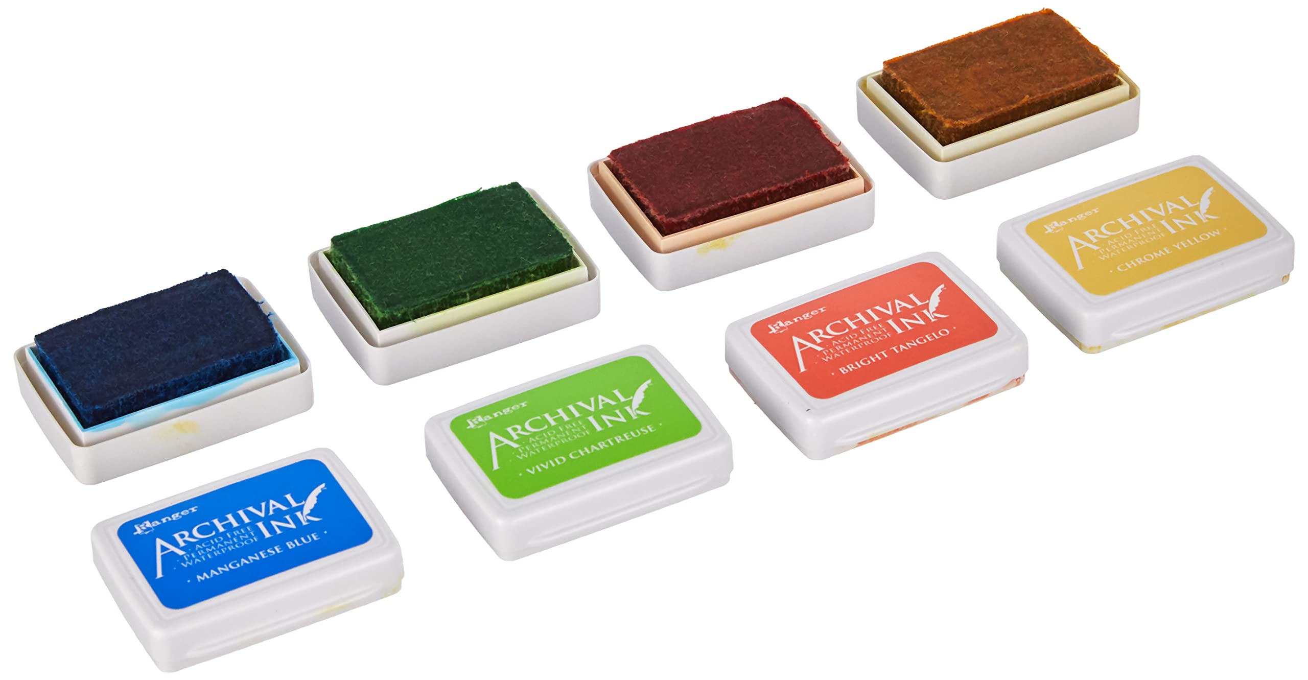 Ranger Ink Pad Kit 3 Archival Mini Stempelkissen-Set 3, Mehrfarbig, synthetisches Matrial, 20.3 x 8.3 x 1.8 cm
