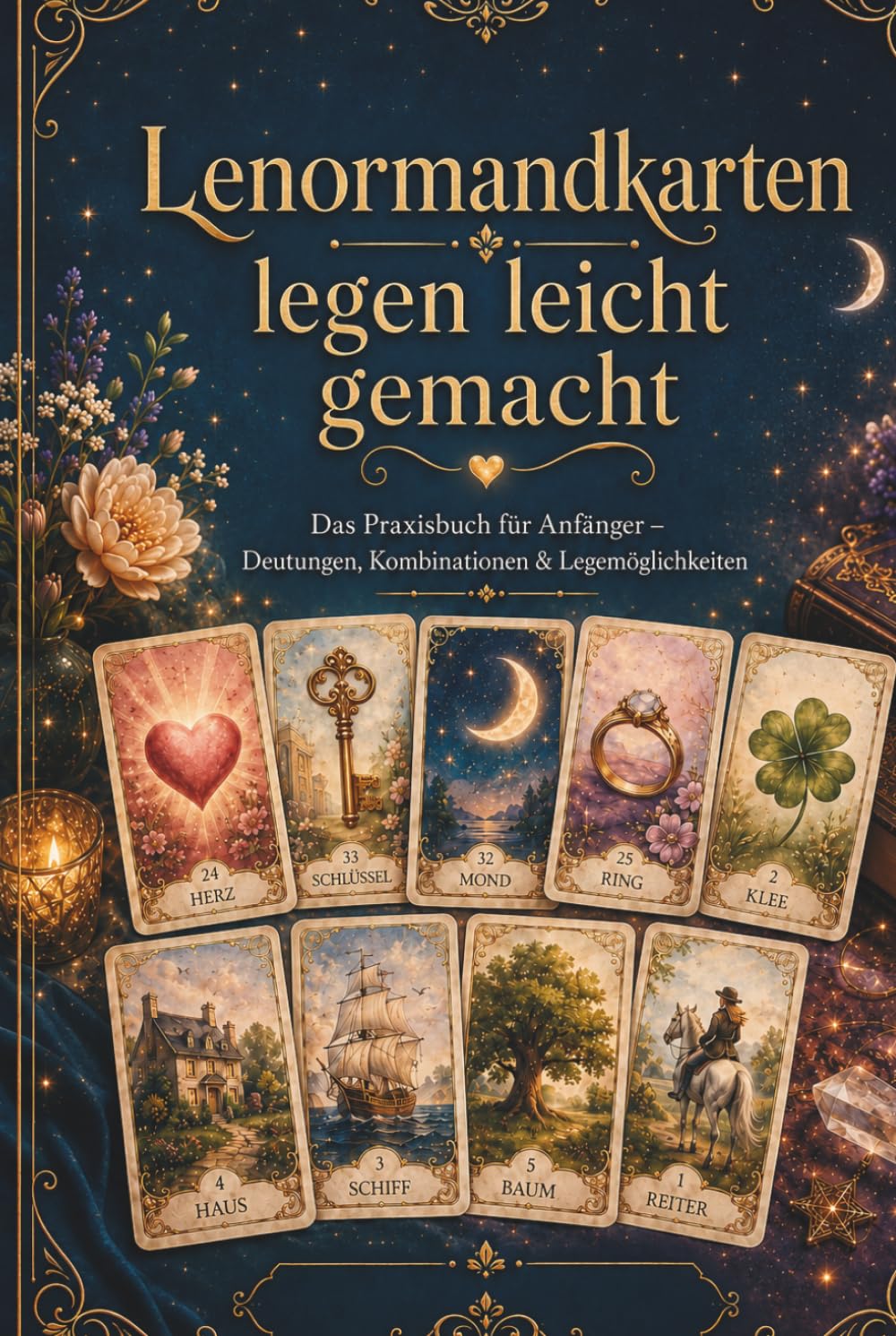 Lenormandkarten legen leicht gemacht: Das große Praxisbuch für Anfänger: Bedeutungen, Kombinationen, Legesysteme und die Große Tafel Schritt für Schritt verstehen
