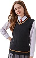Vista 1 de Suéter chaleco de punto con cuello en V sin mangas para Halloween, cosplay, chaleco, chaleco unisex para otoño e invierno