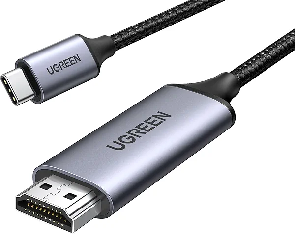 UGREEN USB C to HDMI Cable (4K@60Hz) 6.6FT, Type C to HDMI Adapter Thunderbolt 4/3 to HDMI for Home Office Compatible with iPhone 17 Pro Max, MacBook Pro Air iPad Pro, XPS, Galaxy S25 Steam Deck