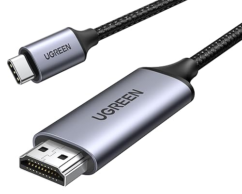 UGREEN Cable USB C a HDMI (4K a 60 Hz) de 6.6 pies, adaptador tipo C a HDMI, Thunderbolt 43 a HDMI para oficina en casa, compatible con iPhone 15