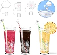 Vista 8 de 6 popotes transparentes de repuesto para vasos Stanley de 40 onzas y 30 onzas, 3 bonitas cubiertas de popote para vasos Stanley con 1 cepillo