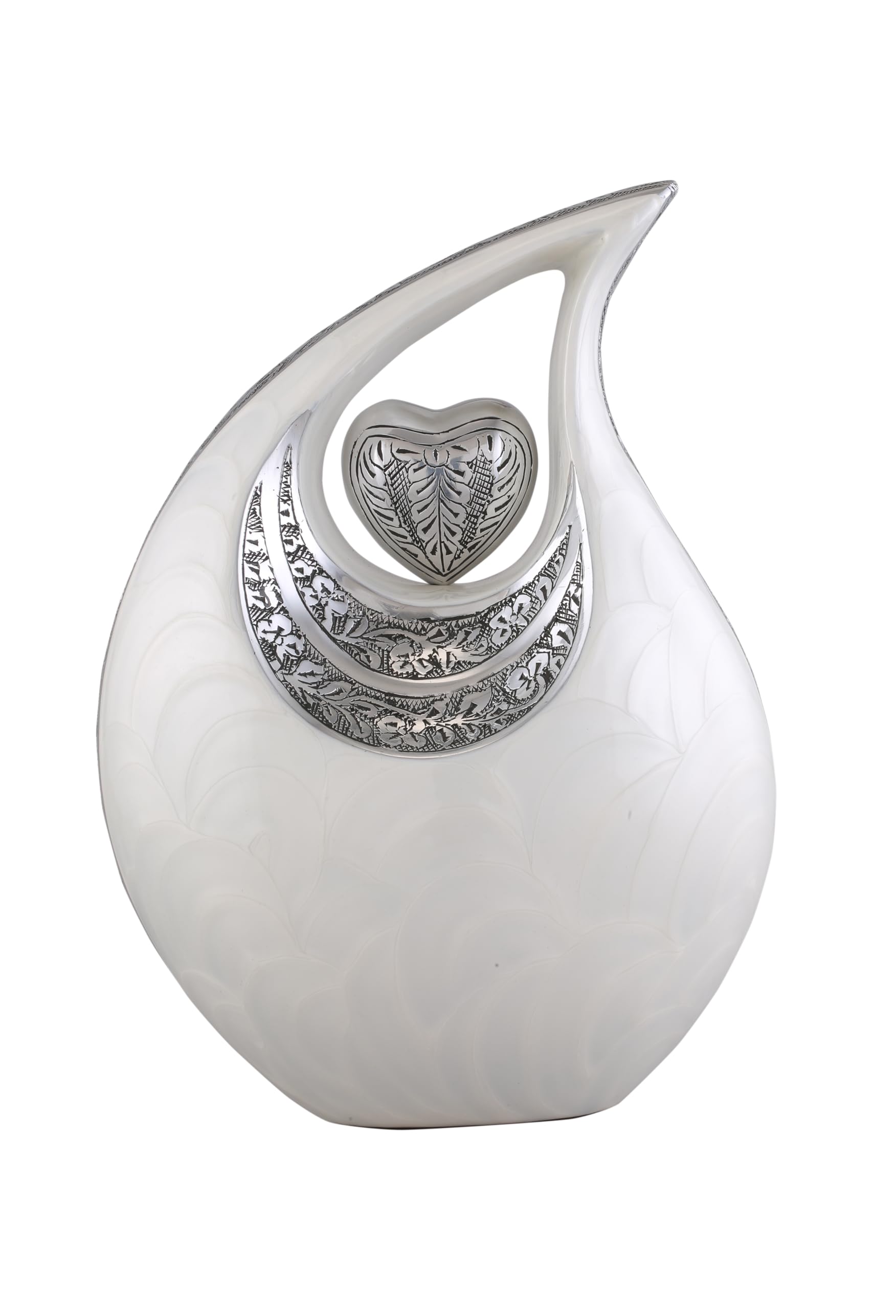 Urn Extra Large Teardrop White for Human Ashes/ 13" Tall with 300 Cubic Inches or 5 Litres/Yearns for Ash/Pearl White Cremation Urns for Heavy/Over weight or Big Person from Keepsake Company โ image 1