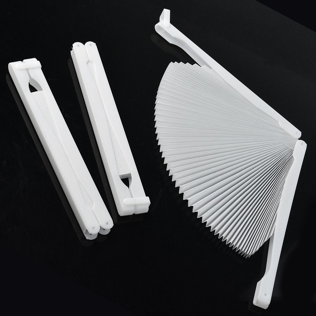 200-Pack White Folding Handheld Paper Fans – 9 Inch Round Wedding Favors & DIY Decor - View #3