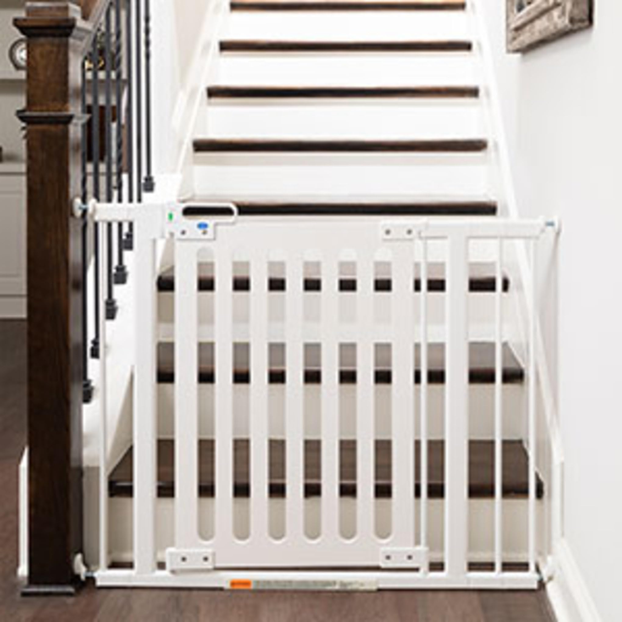 Qdos Safety Spectrum Designer Baby Safety Gate - Meets Tougher European Standards - Modern Design and Unparalleled Safety - Furniture Grade Wood - Simple Installation | Pressure Mount | White