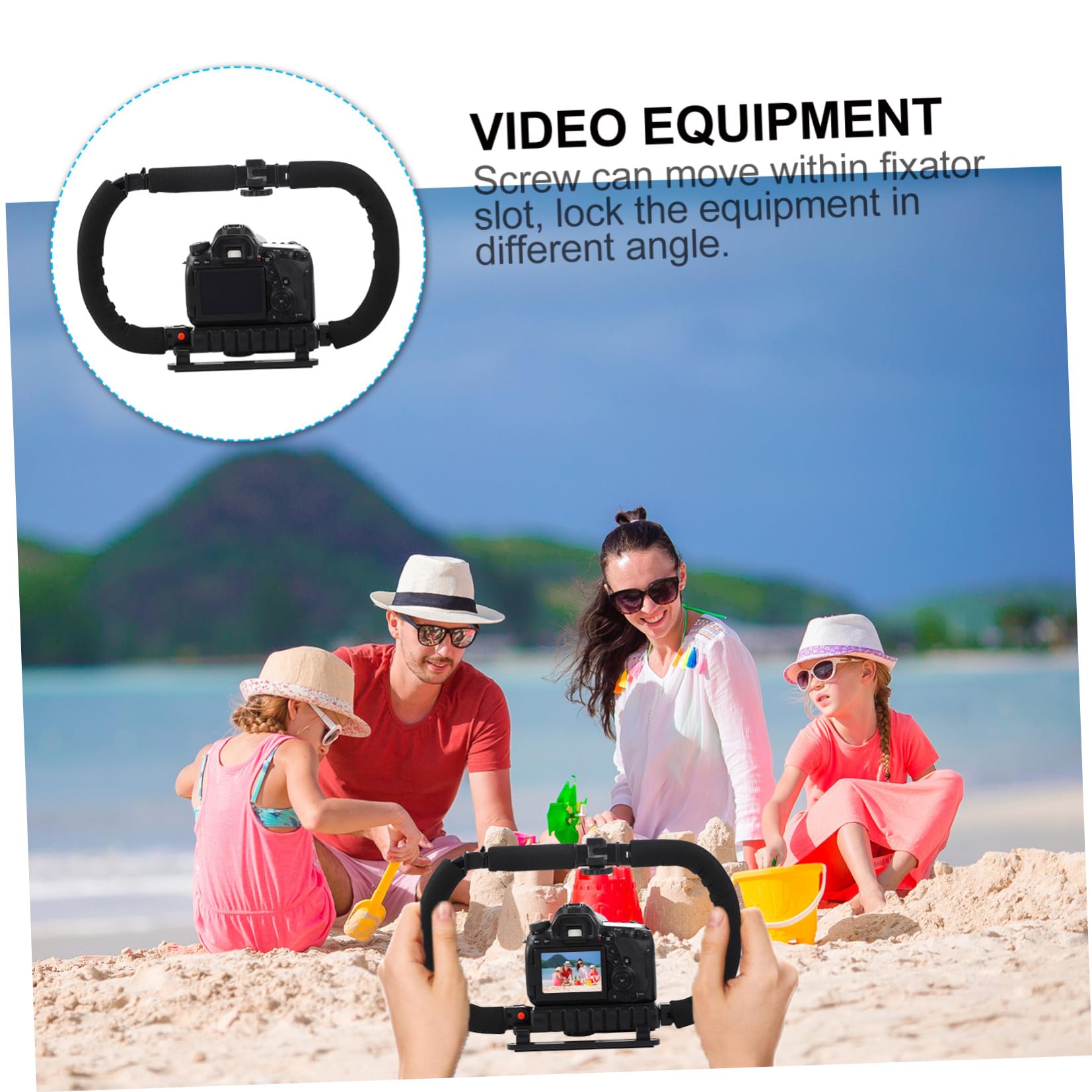 Stabilizzatore Video per Smartphone e Fotocamere Dv Impugnatura in Spugna Antistanchezza e 3 Porte Hot Shoe per Videomaker e Fotografi Professionisti