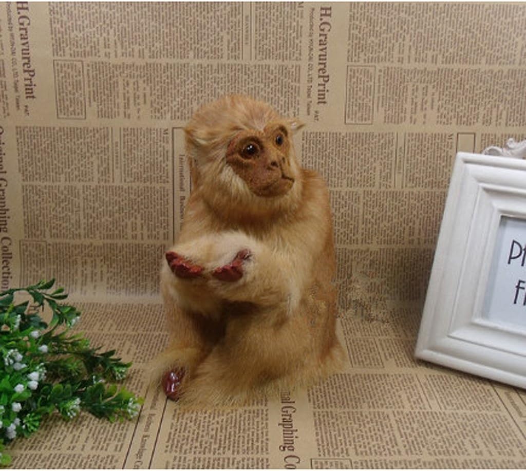 Realistic Monkey Animal Statue Sculpture Home Garden Patio Decor Ornament (Dark)