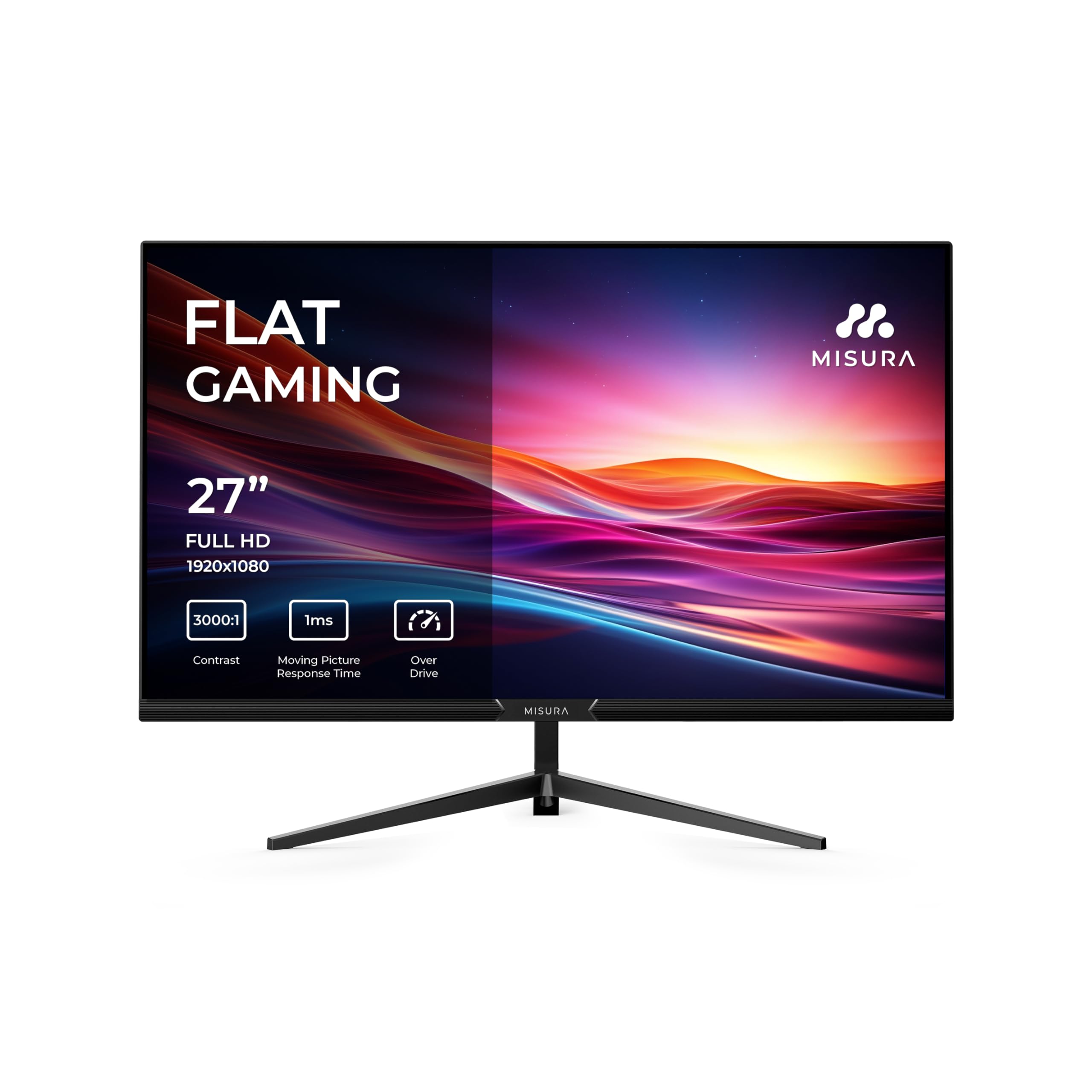 MISURA | Monitor Gaming 27" | 240 Hz | Full HD | 178º | 1ms | Freesync, GSync | Antiparpadeo | Low Blue | HDR | Altavoces Integrados | CM27BFA