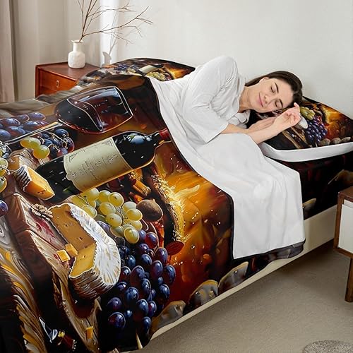 Miniatura 12 de Whisky - Juego de sábanas para niños, tamaño King, juego de ropa de cama rústica retro de grano de barril, decoración de habitación de niños y