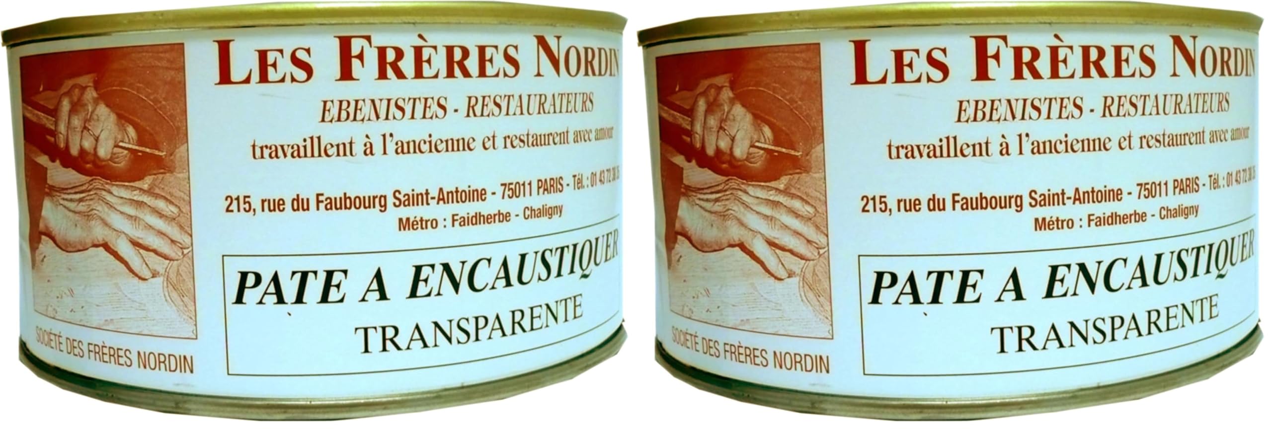 Pâte à encaustiquer de vos meubles en bois Les Frères Nordin 416134 Lot de 2