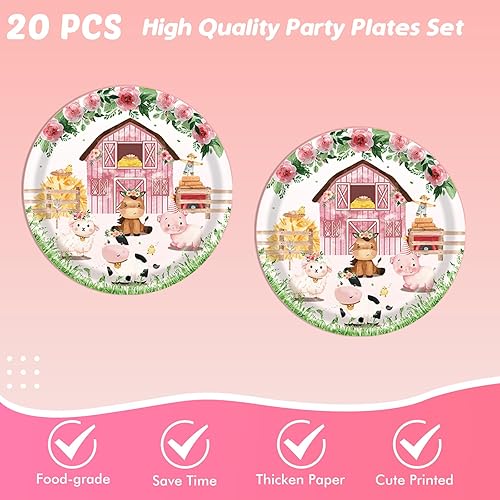 Miniatura 3 de 41 piezas de suministros de fiesta de cumpleaños de granja, temática de animales de granja, decoración de fiesta de cumpleaños de baby shower,