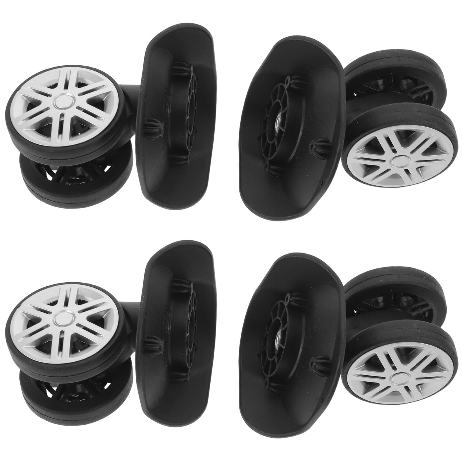 Juego de 4 Pares de Ruedas Giratorias Silenciosas de Repuesto para Maletas Ruedas Aplicables de Goma para Carritos de Equipaje Kit de Reemplazo Resistente y Silencioso Uso para