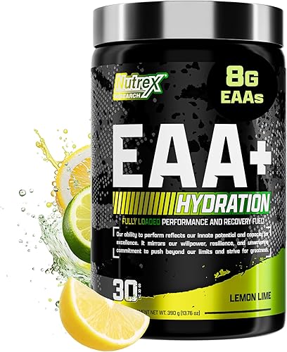 Nutrex Research EAA Hydration  EAAs + BCAA Powder  Recuperación muscular, fuerza, construcción muscular, resistencia  8G Aminoácidos esenciales +