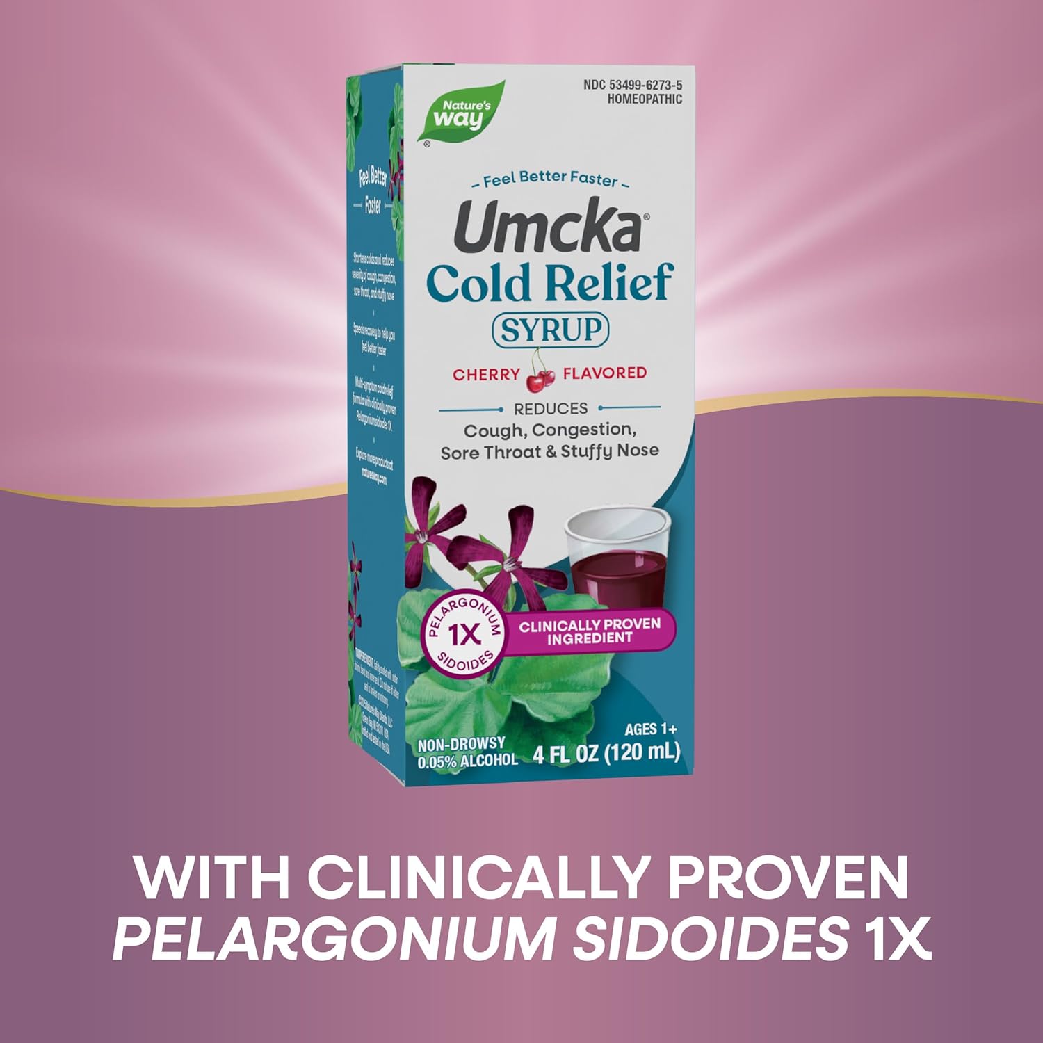 Nature's Way Umcka Cold Relief Syrup, Shortens Duration & Reduces Severity, Multi-Symptom Cold Relief, Homeopathic, Phenylephrine Free, Non-Drowsy, Cherry Flavored, 4 Fl Oz (Packaging May Vary) - Image 4
