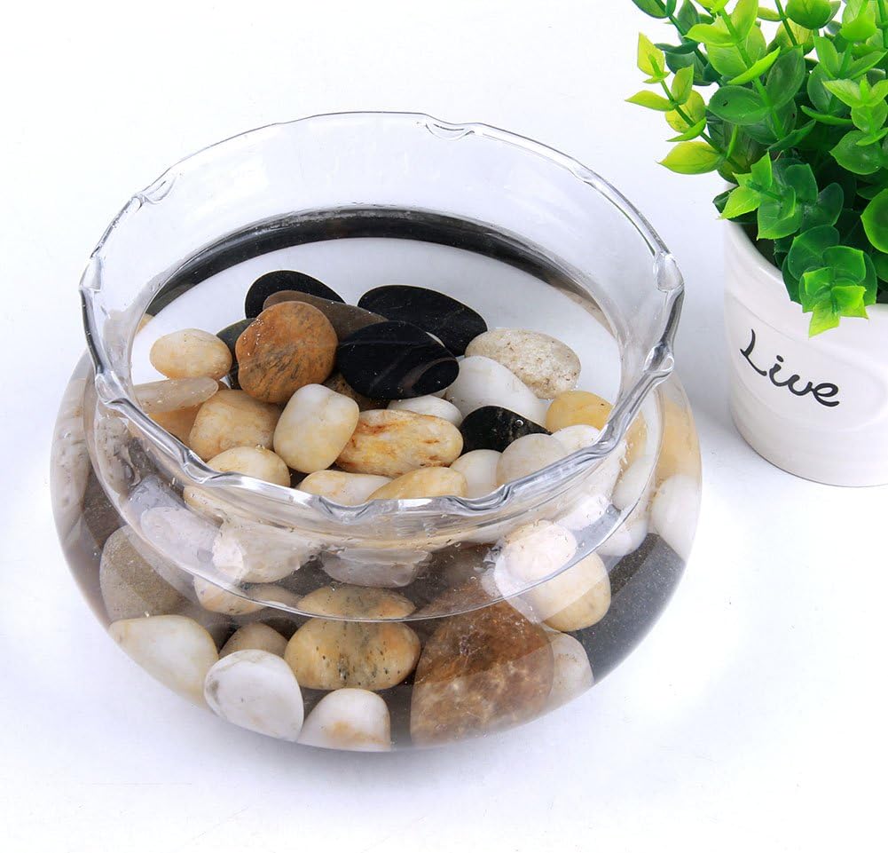 skullis 5 Pounds River Rocks, Pebbles, Garden Outdoor Decorative Stones, Natural Polished Mixed Color Stones : Patio, Lawn & Garden