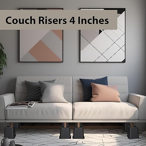 Miniatura 3 de Elevadores de muebles de cama de 5 pulgadas, elevadores de cama resistentes, elevadores de muebles para cama, sofá, escritorio, silla, extensores de