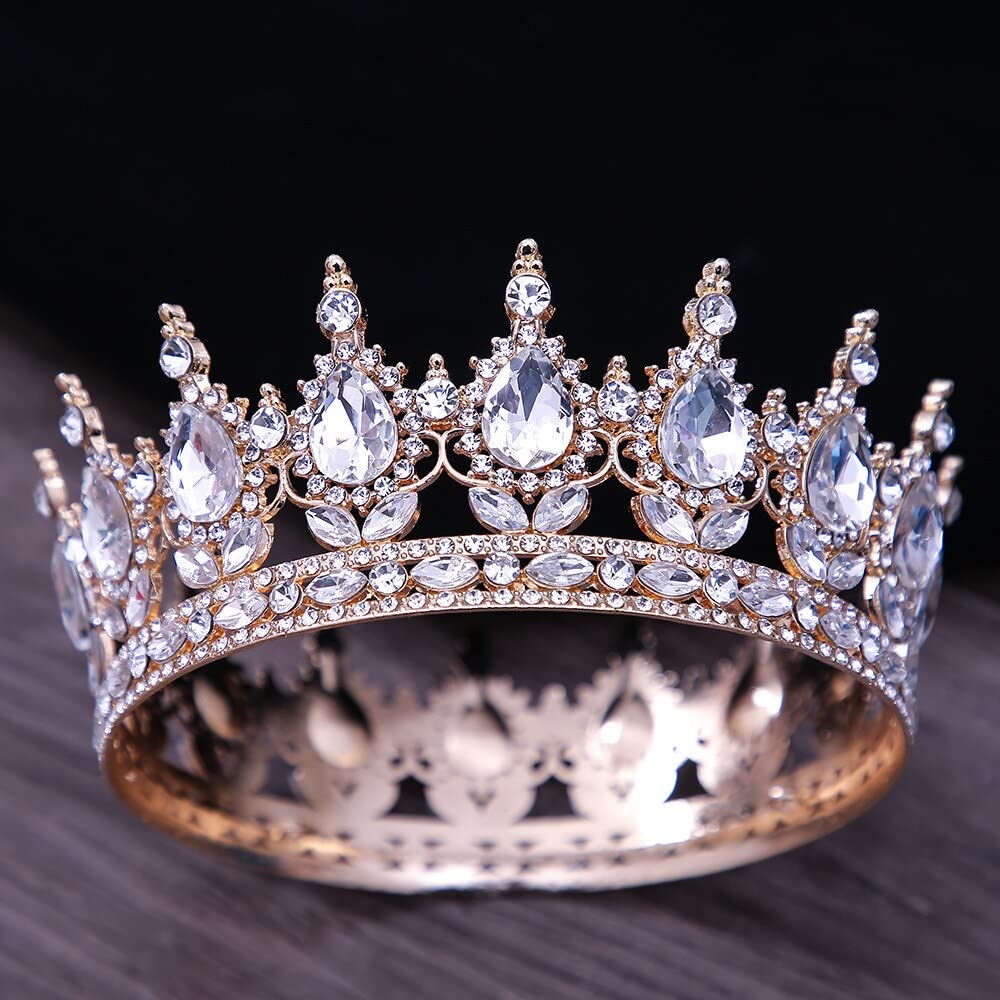 Haarschmuck Krone Tiaras für Frauen Vintage Prinzessin Rosa Crystal Tiara Kronendem -Diadem -Party Hochzeit Strass Brautkronhaarschmuck Accessoires, Pink ， Silber ， Weiß