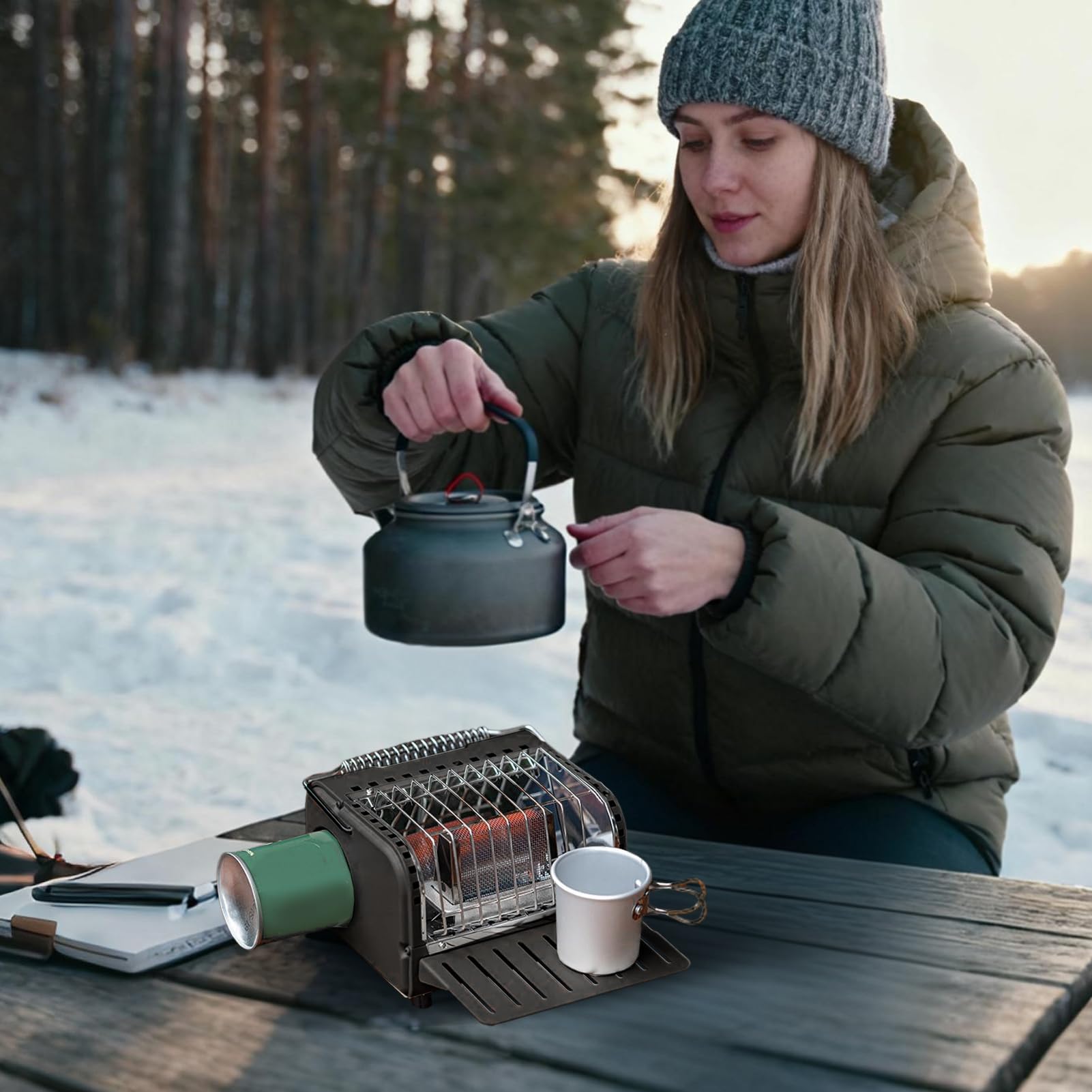 Poêle De Chauffage De Camping Pour Temps Froid Avec Sac De Transport | Réchaud De Chauffage Et Cuisson De Tente Pour Les Amateurs De Randonnée, D'Aventure, De Pêche, De Jardin, D'Alpinisme Et De