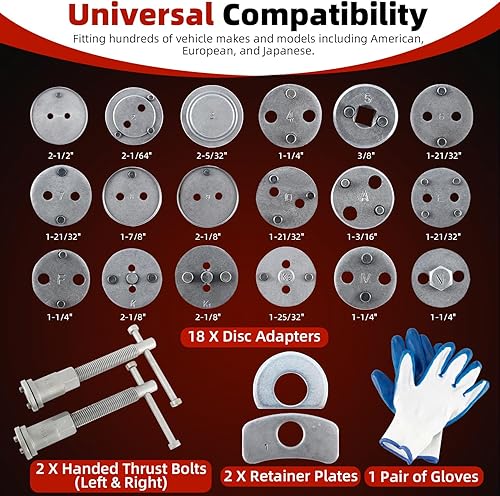 Miniatura 3 de 8milelake calibrador de frenos Wind Back juego de herramientas de calibrador de freno de disco profesional de 21 piezas