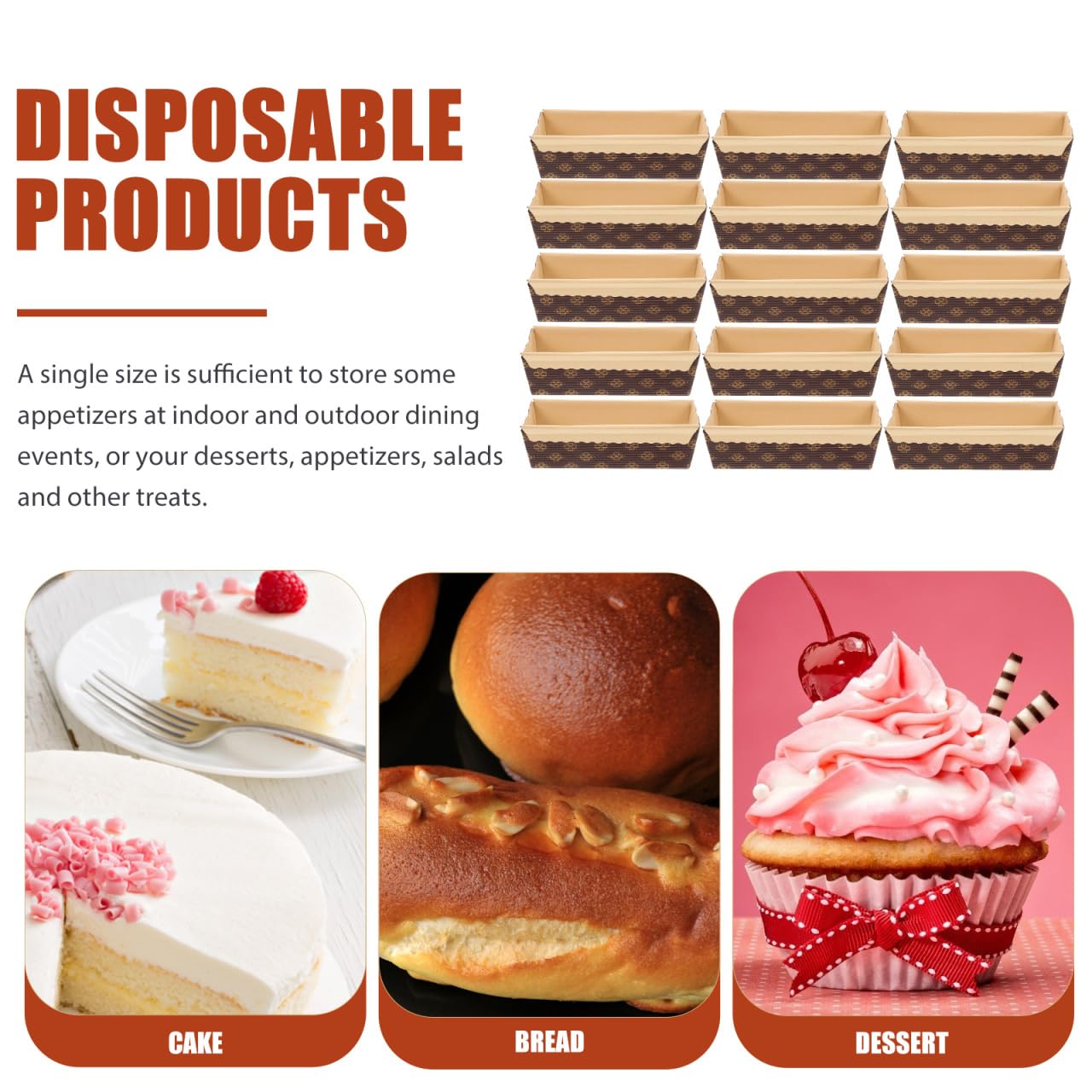 Uonlytech 25 pièces Moules Cake Jetables Papier Kraft Épais Résistant Haute Température pour Pâtisserie Cuisson Gâteau Barquettes Four Multifonctionnelles Maison