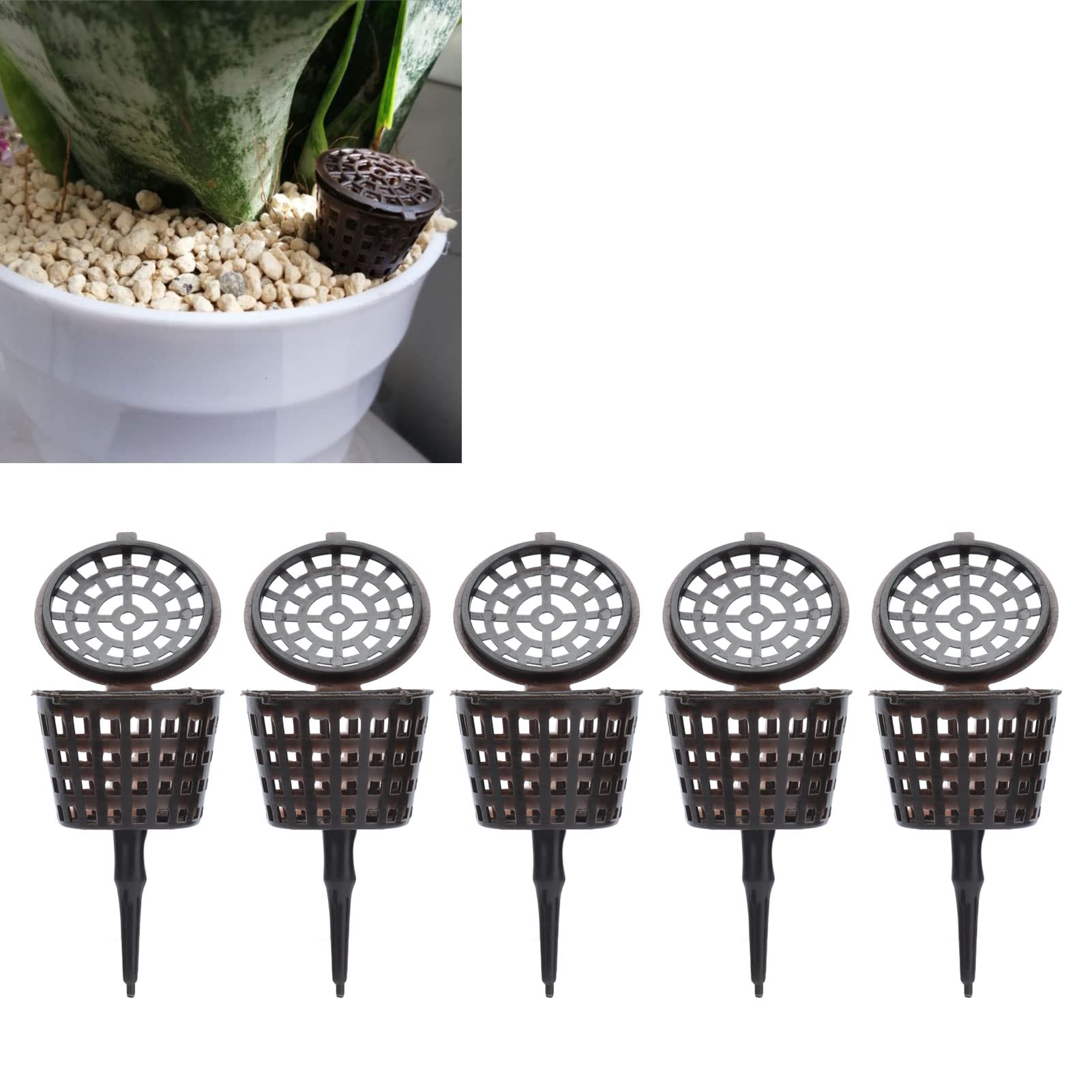 50 Piezas Cesta de Fertilizantes BonsáIs de PláStico, Cesta de Fertilizante PortáTil con Tapa Cultivo Fertilizante Caja de Contenedores Herramienta de Bonsai PortáTil para Flor de Planta