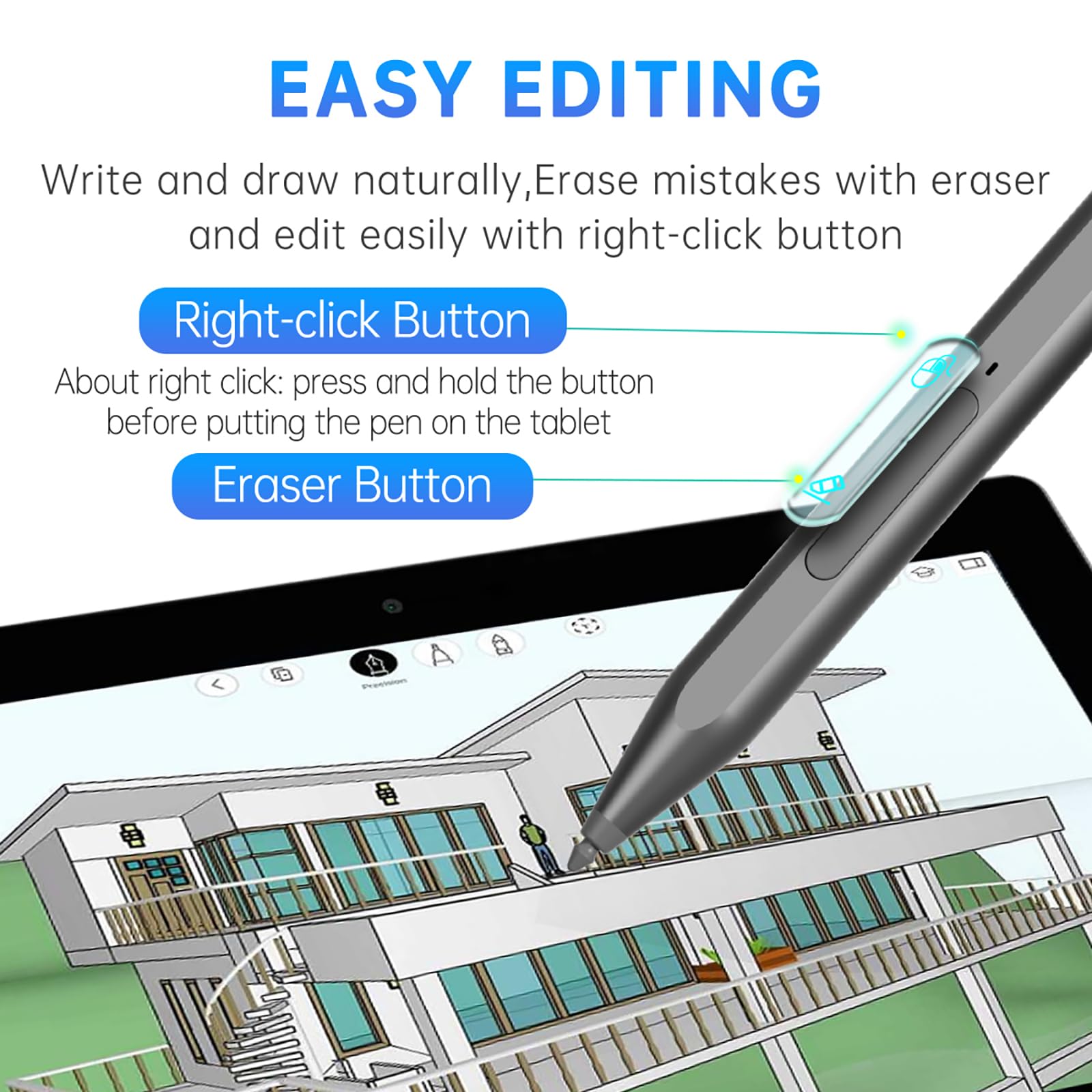 Uogic Stylus Pen For Microsoft Surface Pro 10/9/8/X/7+/6