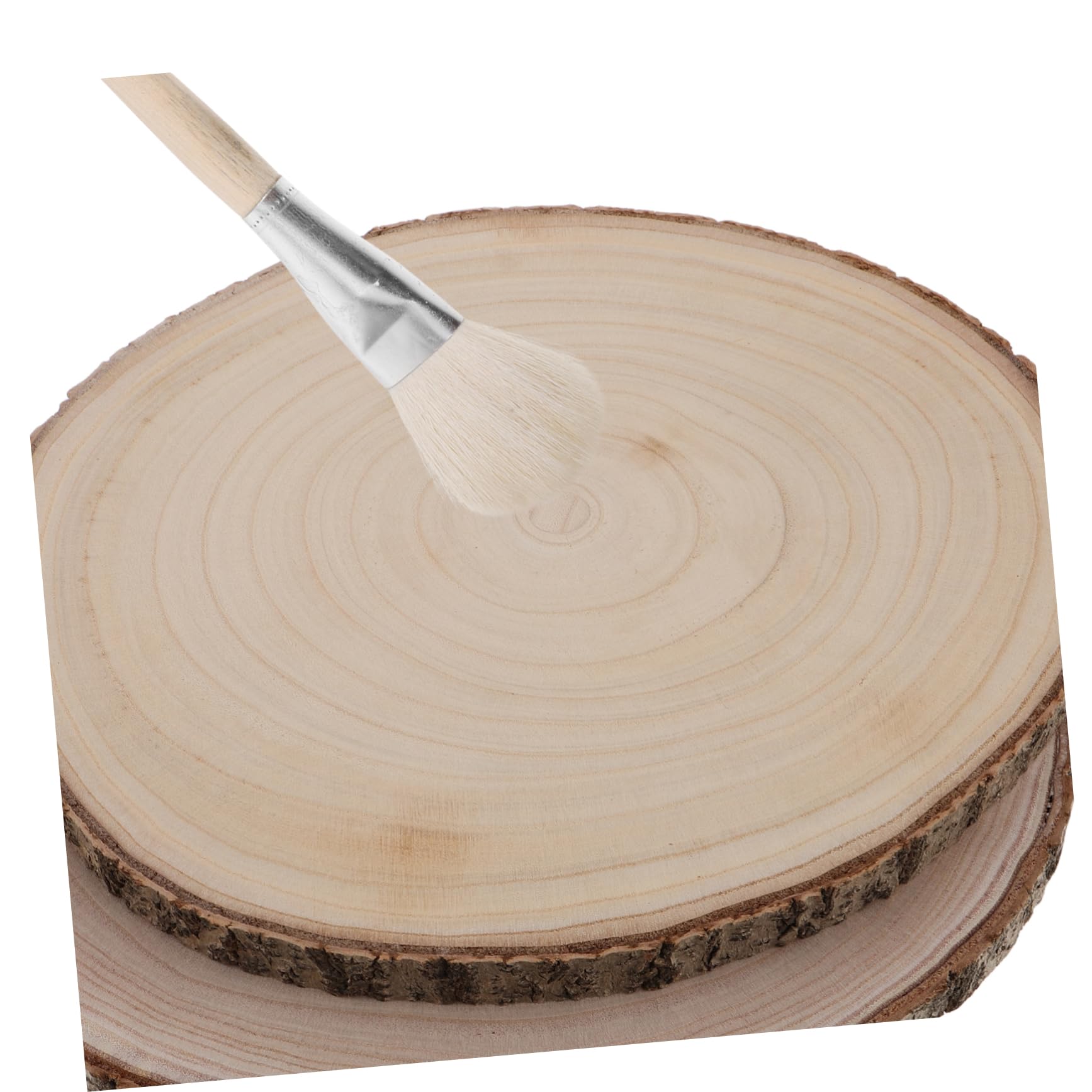 2 Stück Ungebeizte Holzscheiben zum Selbermachen mit Rinde | Beige, Holz, für Malerei und Vielseitige Nutzung, Geeignet für Profis und Anfänger, Bastelbedarf
