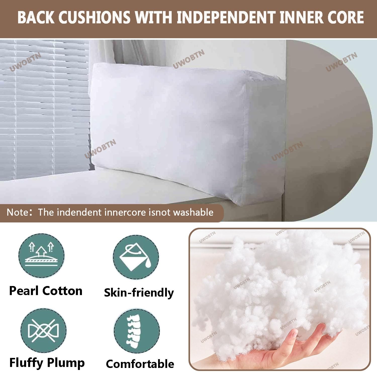 Coussin de Dossier Canapé 60x45x20cm Lecture Coussin Tete de Lit 70x45cm Confortable Oreiller Traversin de Soutien Dorsal et Lombaire Housse Amovible pour Lit Ou Canapé(B,70x45x20cm)