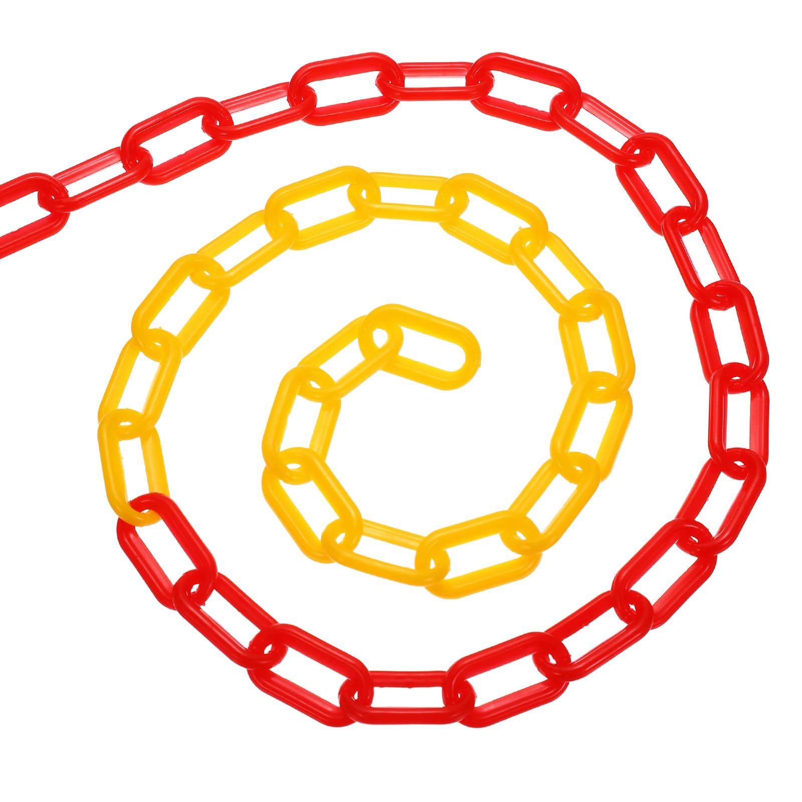PATIKIL 50ft Catena di Sicurezza in Plastica, Catena di Sicurezza Anelli di Folla Barriera di Controllo per Recinzione Cancello Giardino Costruzione Vialetto, Rosso Giallo