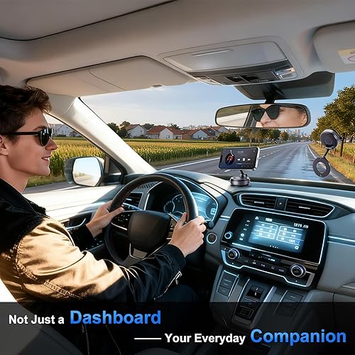 Miniatura 6 de Soporte magnético para teléfono de coche con succión al vacío, plegable y manos libres, rotación ajustable de 360°, montaje para teléfono,