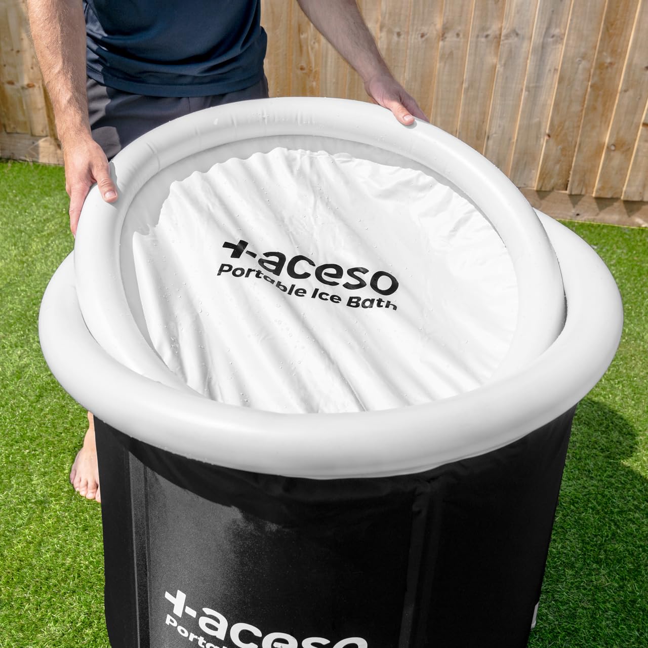 FORZA Vasca Ghiaccio Portatile per Atleti | Ideale per Il Recupero E Prestazione | con Coperchio E Copertura | Immersione Terapia Acqua Fredda [capacità 370L]
