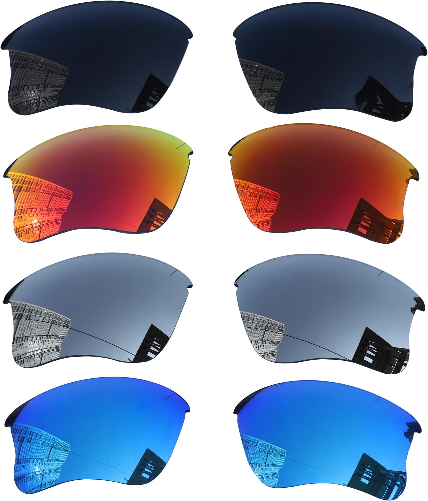 4 Pairs Polarized Replacement Lenses for Oakley Flak Jacket XLJ (OO9009) Sunglasses, Perfectly Fit, Shatterproof, Anti-scratch, Value Pack