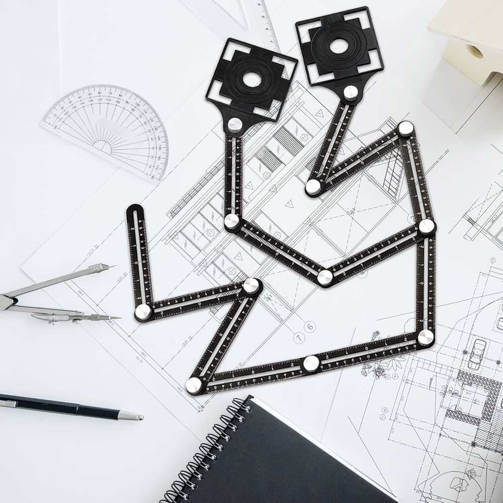 Righello Multi-Angolo In Alluminio - 12 Lati Pieghevole Per Piastrelle E Legno - Foto 5