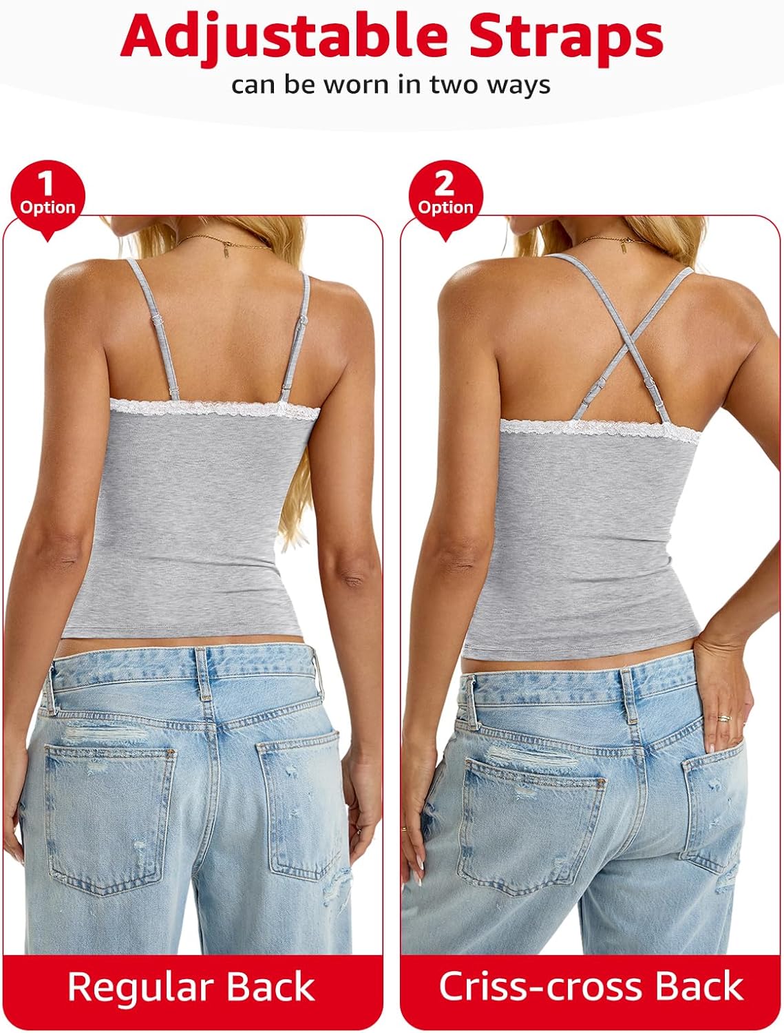 Womens Cotton Lace Camisole Scoop Neck Sexy Cami Top Adjustable Strap Going Out Tops Y2K Summer Clothes 2026 - Image 3