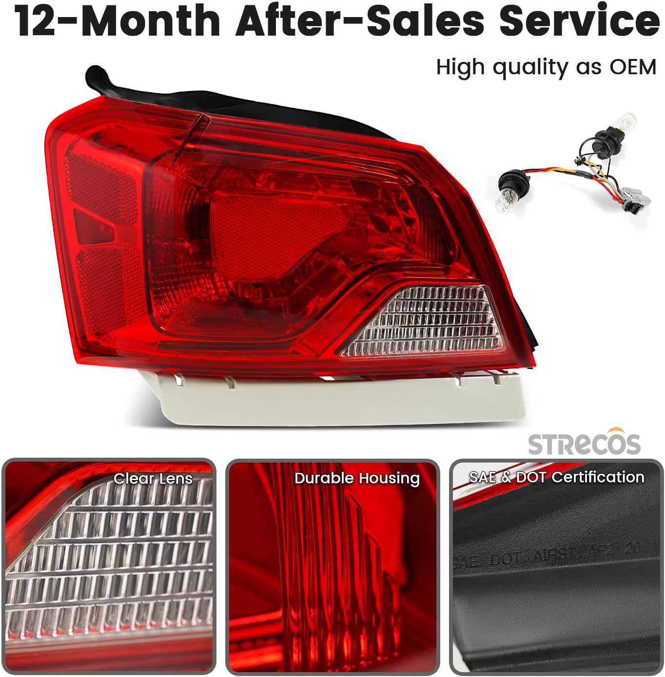 Halogen Tail Light for 2014 2015 2016 2017 2018 2019 2020 Chevy Impala Taillight OE Replacment Rear Reverse Stop Brake Lamp Assembly Replace OEM #84247728 (Left Driver Side