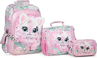 مجموعة شنط ظهر مدرسية مكونة من 3 قطع من فانتاستيك، شنطة غداء ومقلمة (PURPLE035)