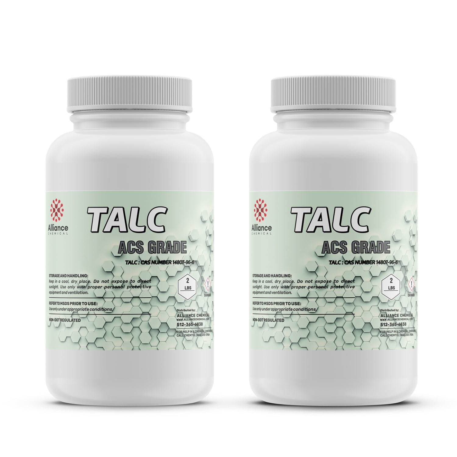 Talc Powder ACS - 2 Pack (4 lbs.) – for Industrial Lubrication, Moisture Absorption, Anti-Caking, Ceramic Processing, and Paint Formulation
