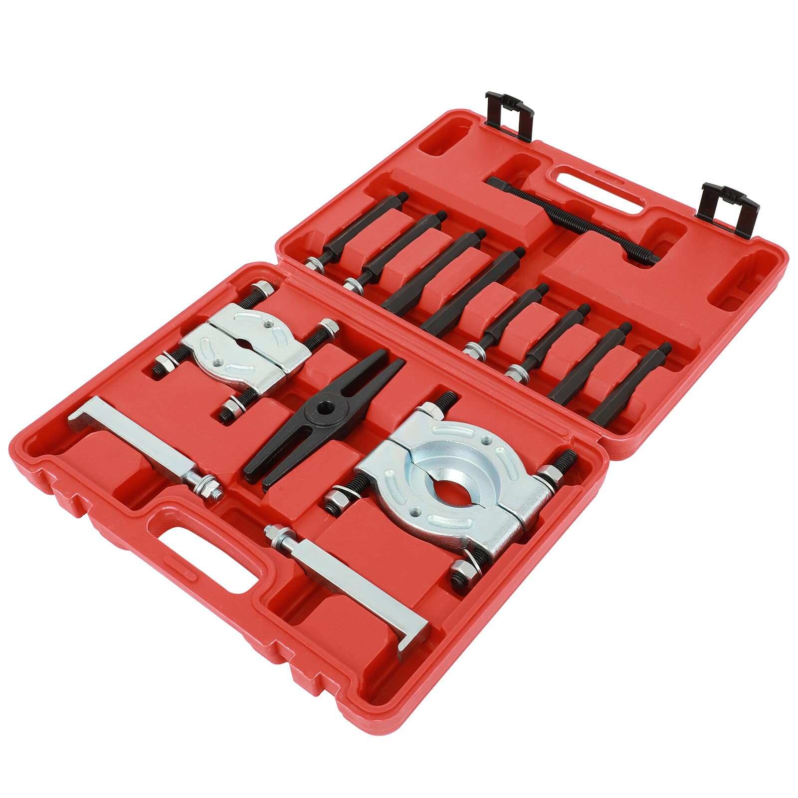 Ensemble de 14 extracteurs de roulements, capacité de 5 tonnes, outil de séparation de volant d'inertie robuste, séparateur de type 2 et 3 barres, kit d'outils de séparation de roulements, rouge