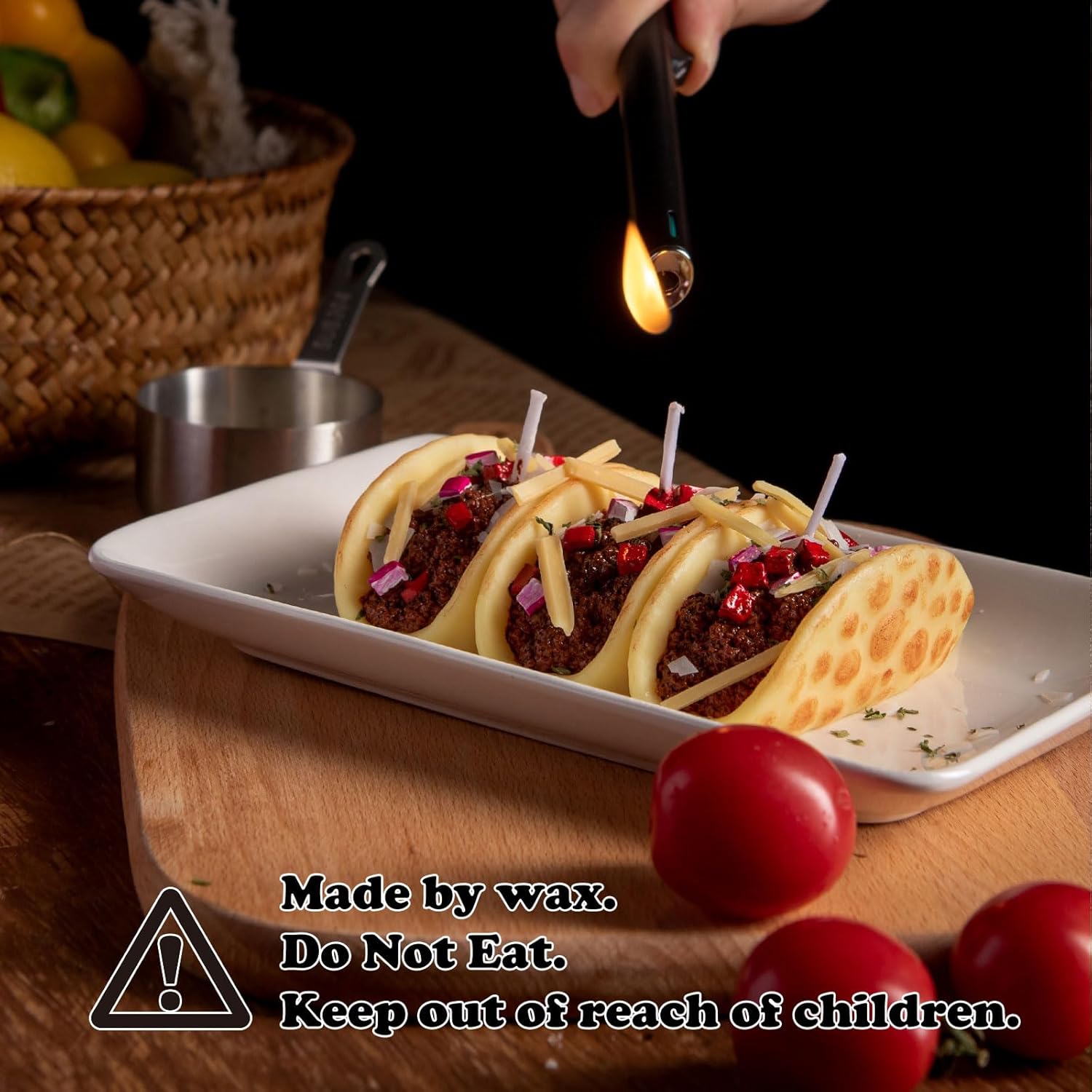 Mexican Taco Vegetable Wax Candle - Image 3