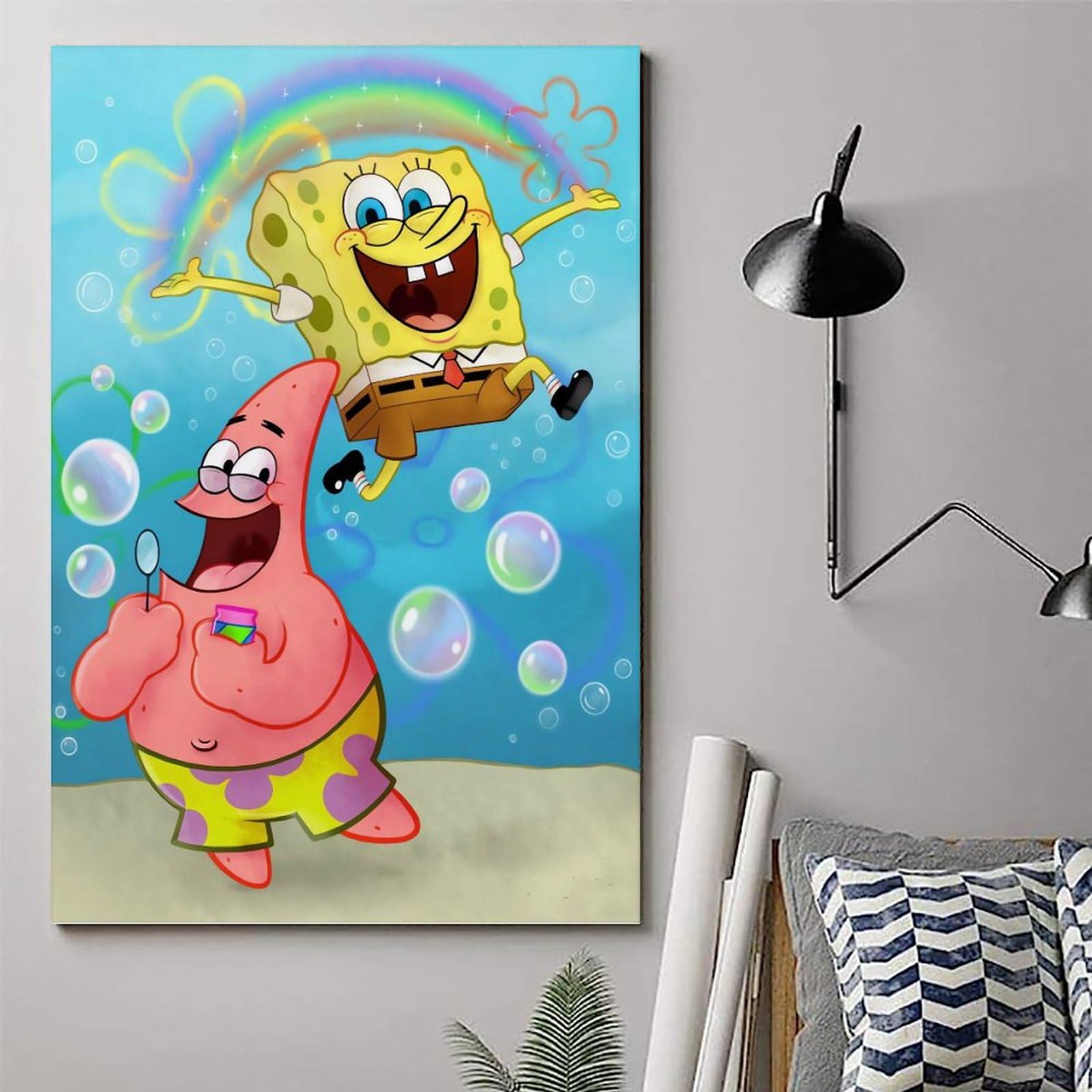 Set di 3 stampe a tema SpongeBob, personaggi del cartone animato, perfette per la cameretta dei bambini. Download digitale