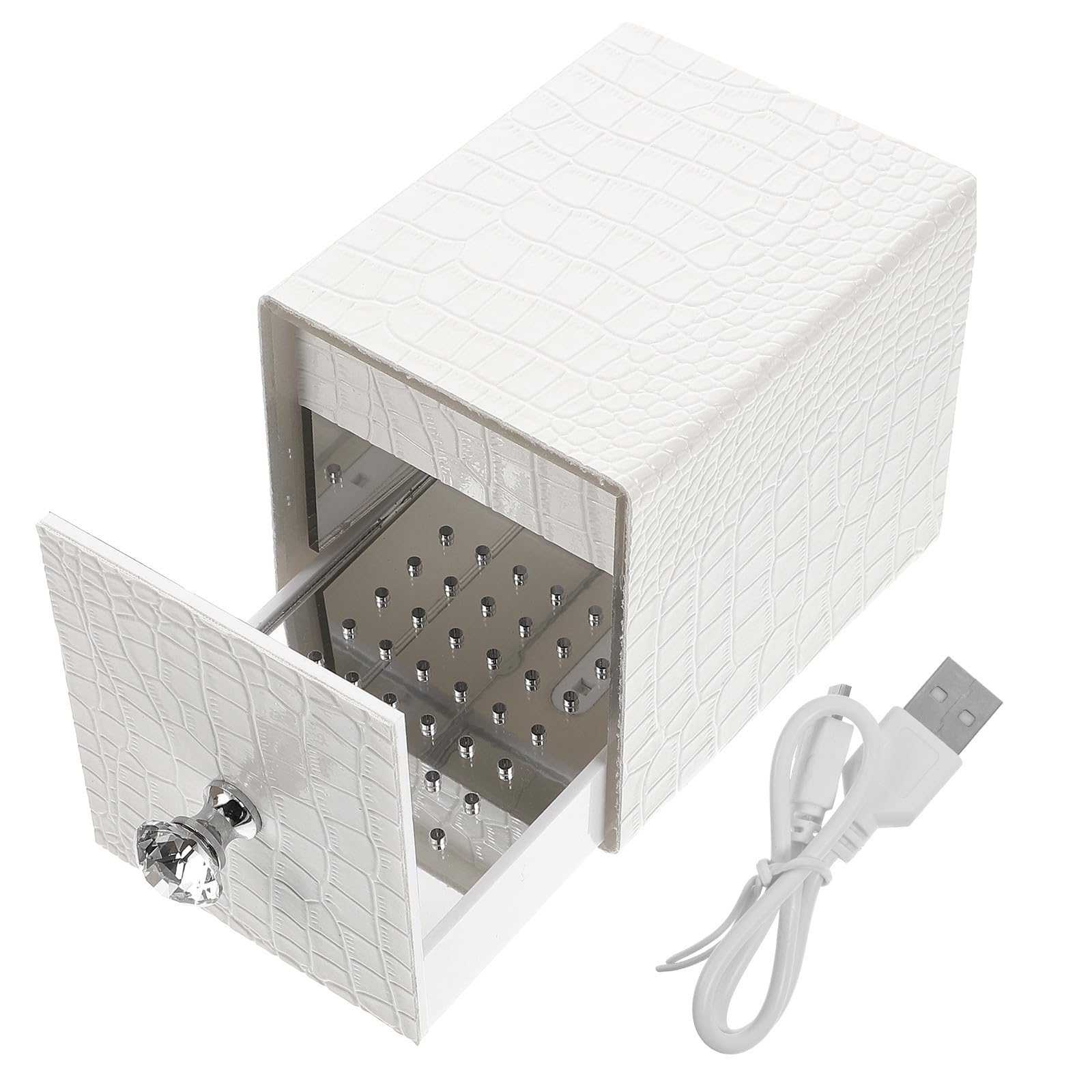 Caja de Limpieza USB para Brocas de Manicura Luz Azul